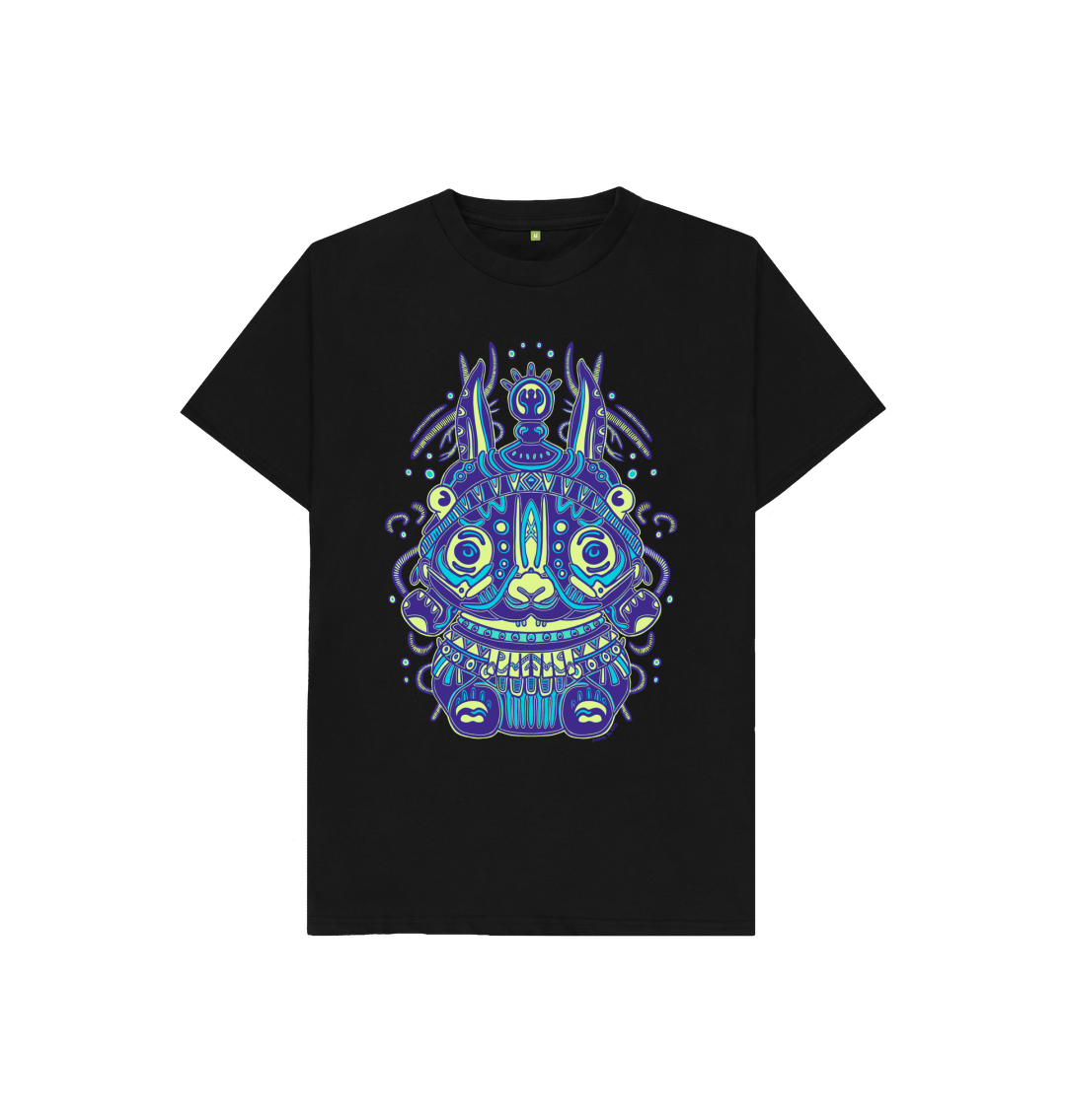 Organic Cotton Black Kids T-shirt featuring Spirit of The Night by Fowl Plays - Sustainable Fashion and Art At Fowl Plays