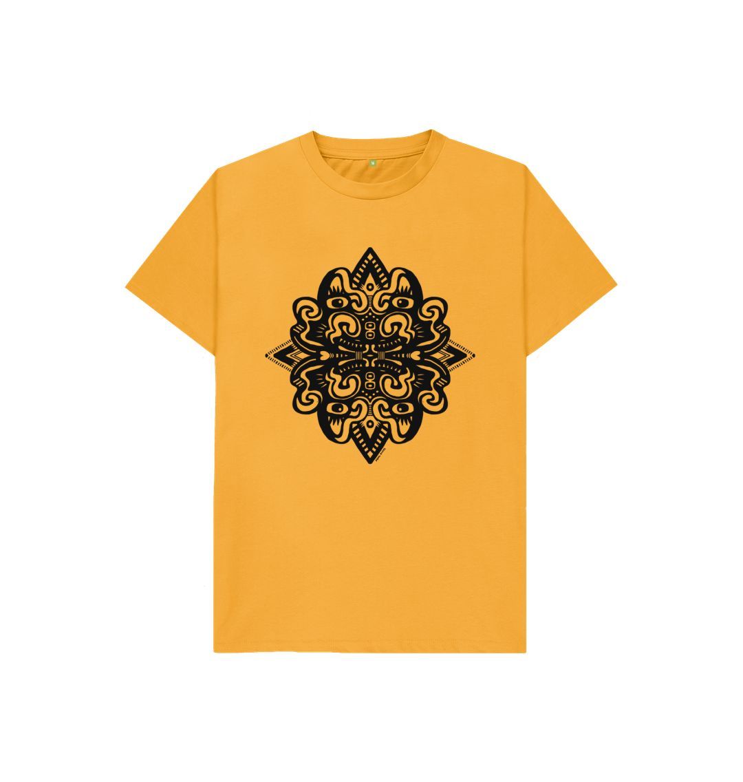 Organic Cotton Mustard Kids T-shirt featuring Catnip by Fowl Plays - Sustainable Fashion and Art At Fowl Plays