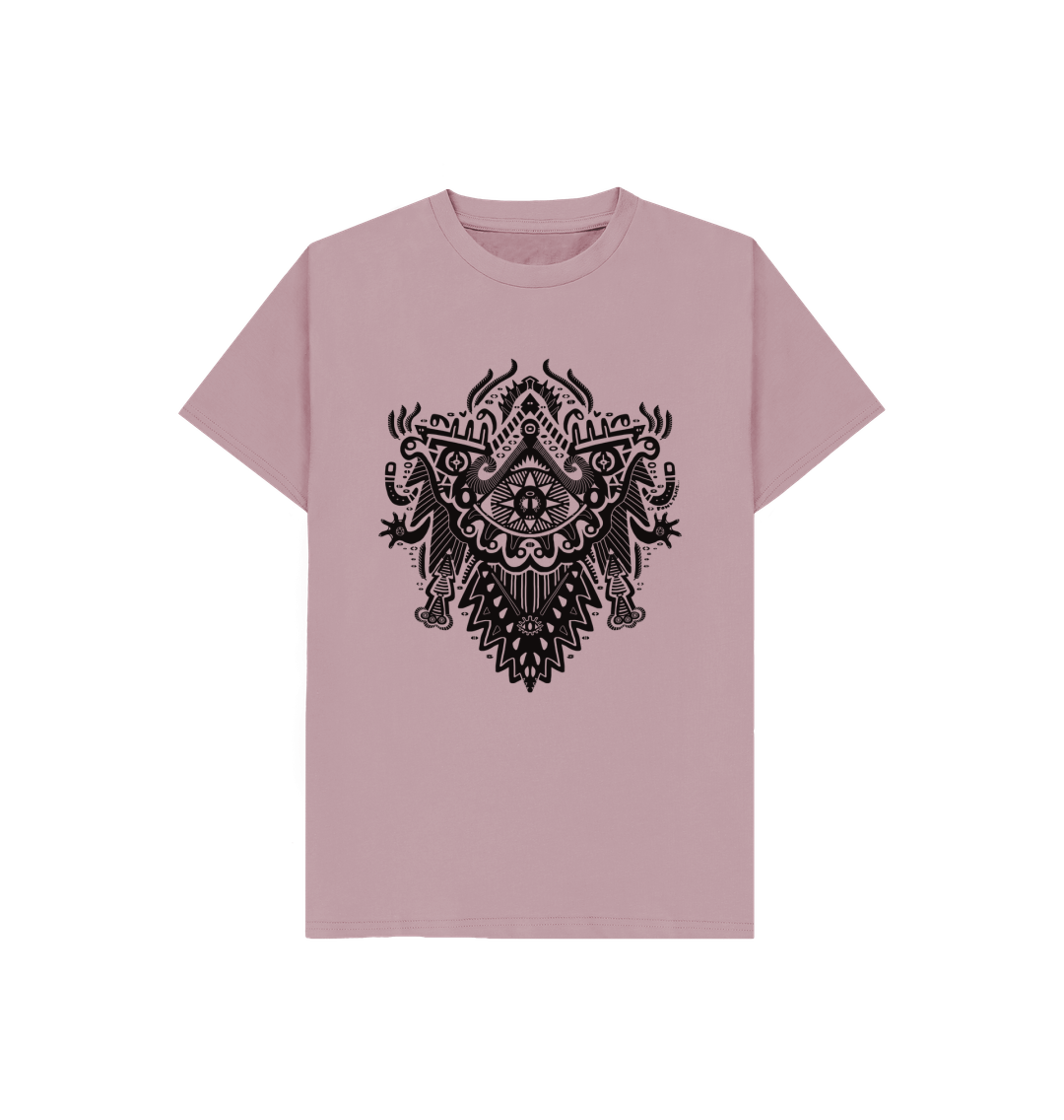 Organic Cotton Mauve Kids T-shirt featuring Witch Doctor by Fowl Plays - Sustainable Fashion and Art At Fowl Plays