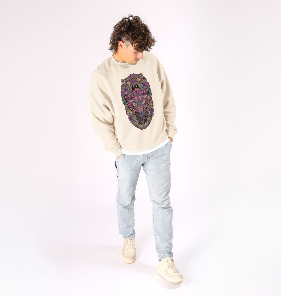 Mushroom Man Unisex Organic Cotton Oversized Sweater Original