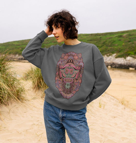 Mushroom Man Ladies Organic Cotton Oversized Sweater Super Hippy