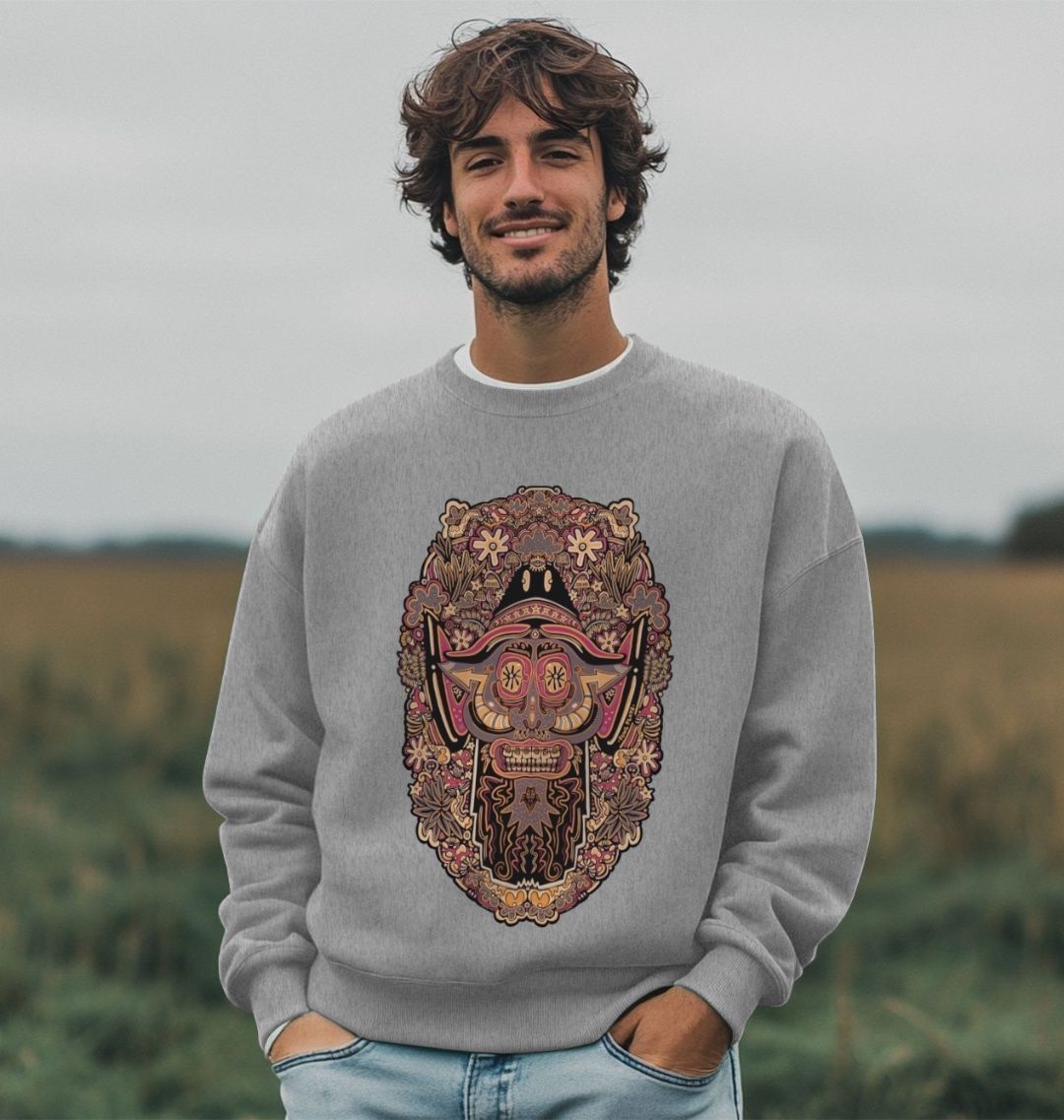 Mushroom Man Unisex Organic Cotton Oversized Sweater Autumn