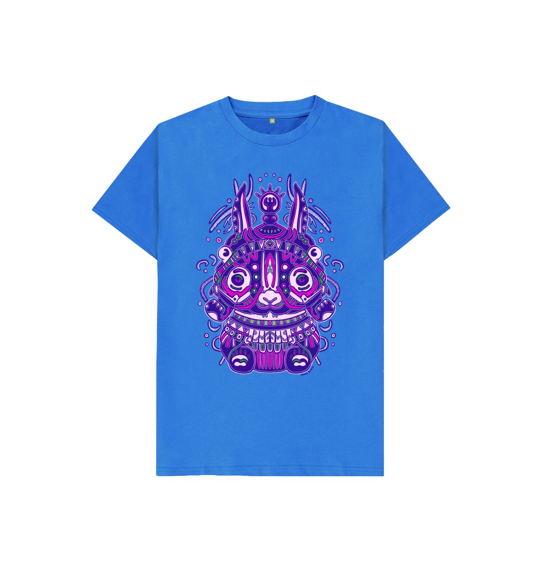 Organic Cotton Bright Blue Kids T-shirt featuring a Night Spirit by Fowl Plays - Sustainable Fashion and Art At Fowl Plays.