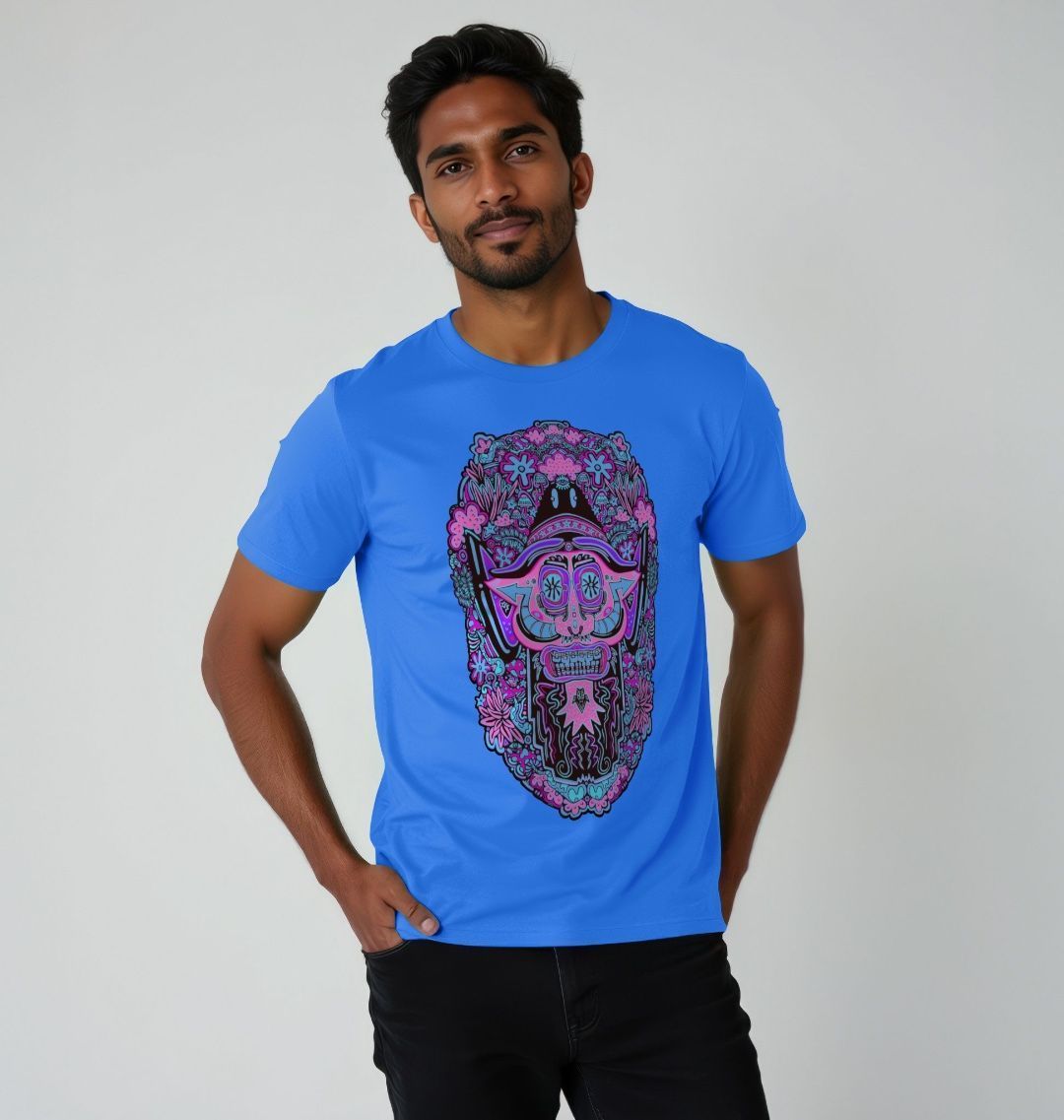 Mushroom Man Unisex Organic Cotton T-shirt Neon Pop