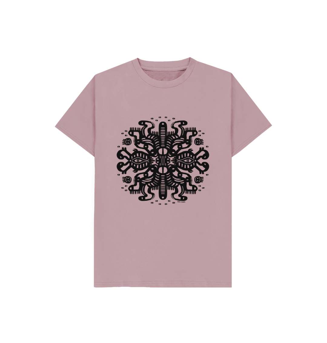 Organic Cotton Mauve Kids T-shirt featuring Squid Mates by Fowl Plays - Sustainable Fashion and Art At Fowl Plays