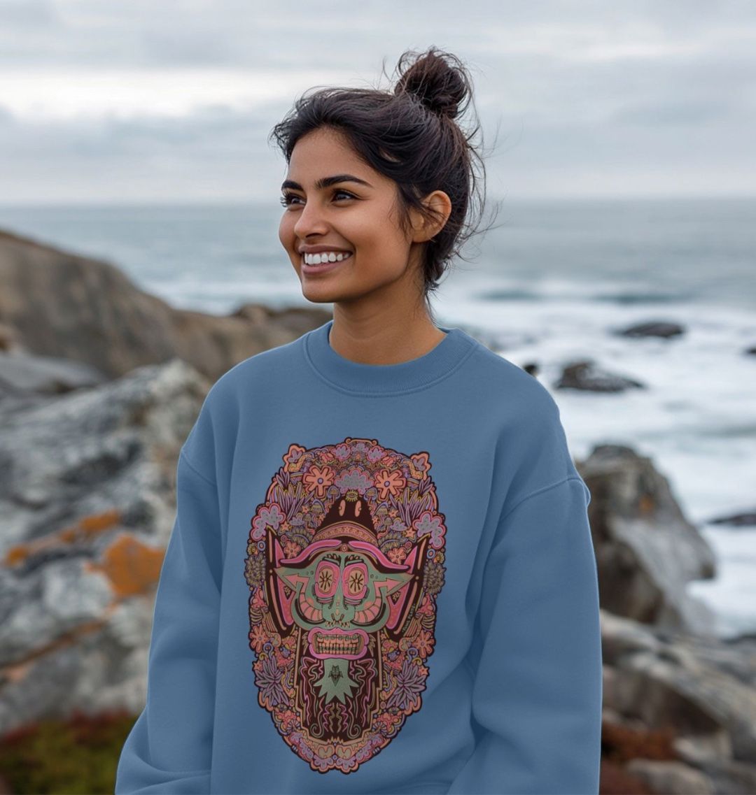 Mushroom Man Ladies Organic Cotton Oversized Sweater Super Hippy