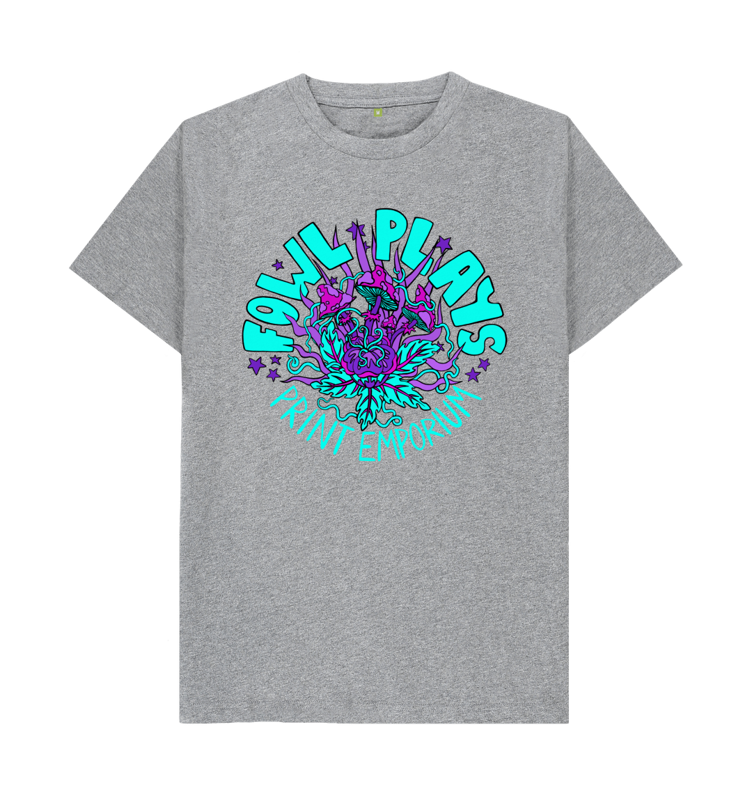 Athletic Grey Fowl Plays Print Emporium Unisex Organic Cotton T-shirt Neon