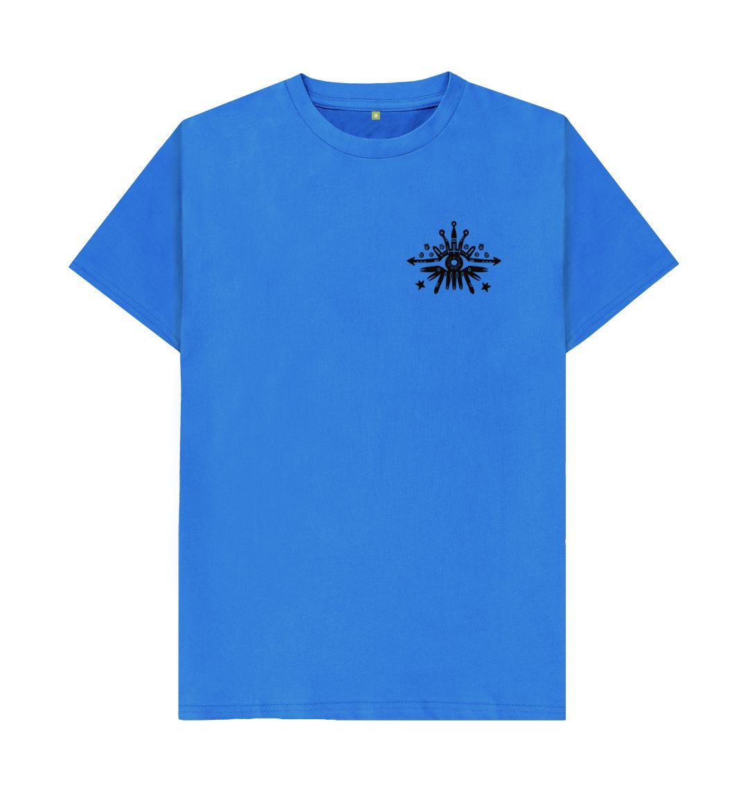 Bright Blue Fowl Plays Print Emporium Front & Back Unisex T-shirt