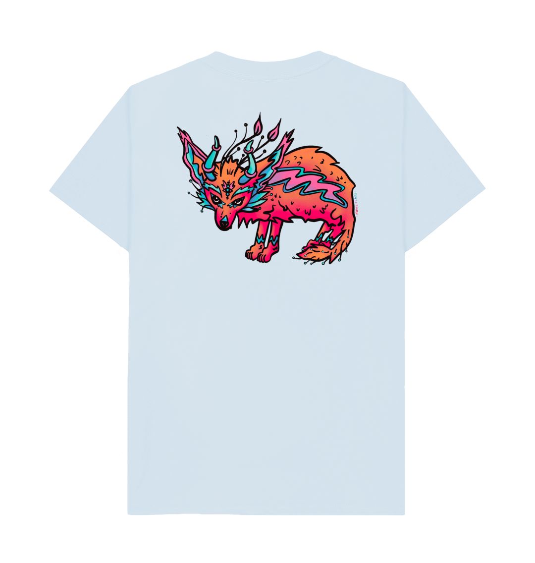 Sky Blue Fennec Fire Fox Unisex Back & Front T-shirt