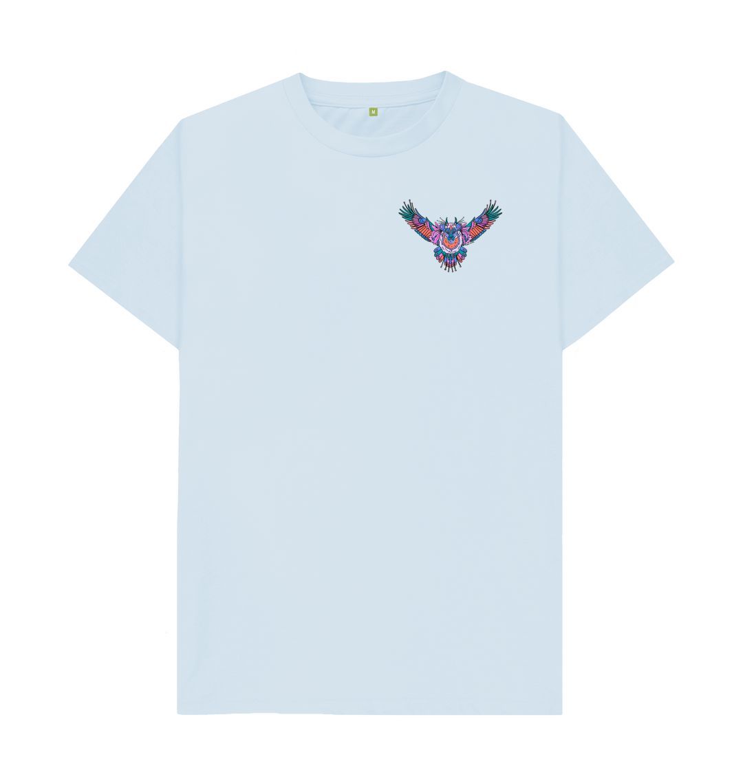 Sky Blue Flying Lion Front & Back Organic Cotton Unisex T-shirt Remill