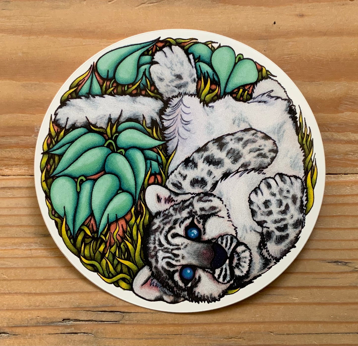 Snow Leopard Cub Baby Animal Sticker