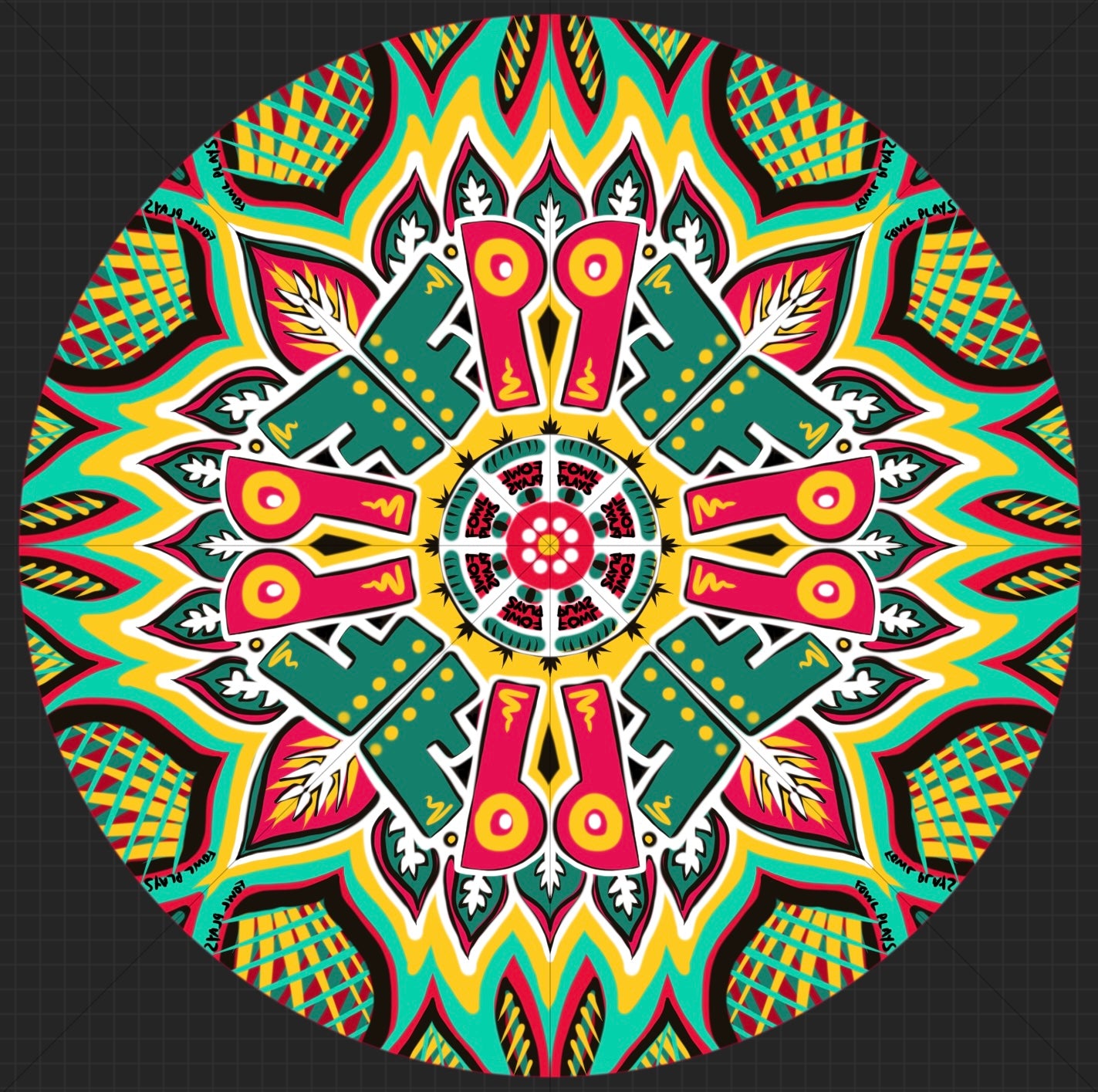 Green Jungle Mandala Kaleidoscope Sticker