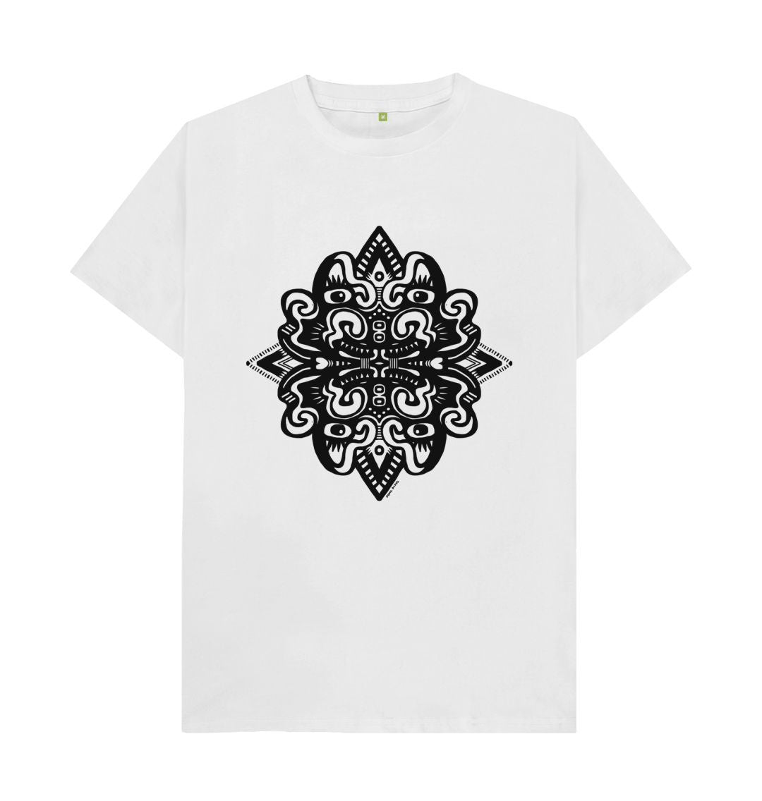 Organic Cotton White T-shirt featuring Catnip by Fowl Plays - Sustainable Fashion and Art At Fowl Plays