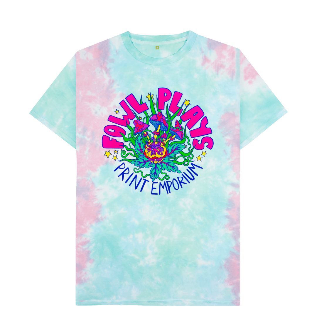 Pastel Tie Dye Fowl Plays Print Emporium Mushroom Delight Tie Dye Unisex T-shirt