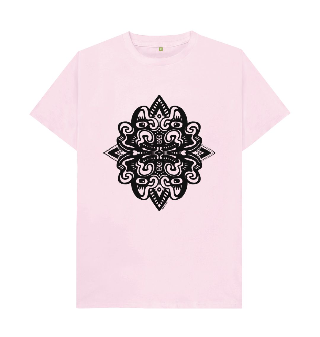 Organic Cotton Pink T-shirt featuring Catnip by Fowl Plays - Sustainable Fashion and Art At Fowl Plays