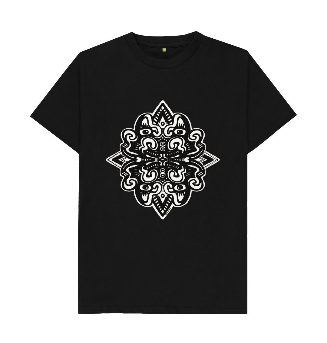 Organic Cotton Black T-shirt featuring Catnip by Fowl Plays - Sustainable Fashion and Art At Fowl Plays