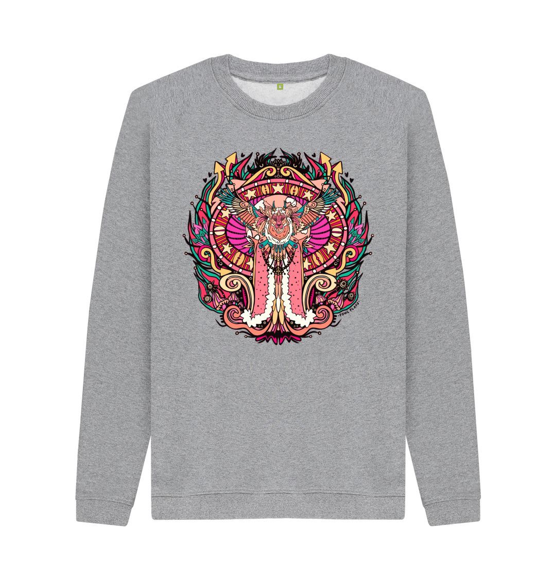 Light Heather Flying Lion Unisex Sweater Pink