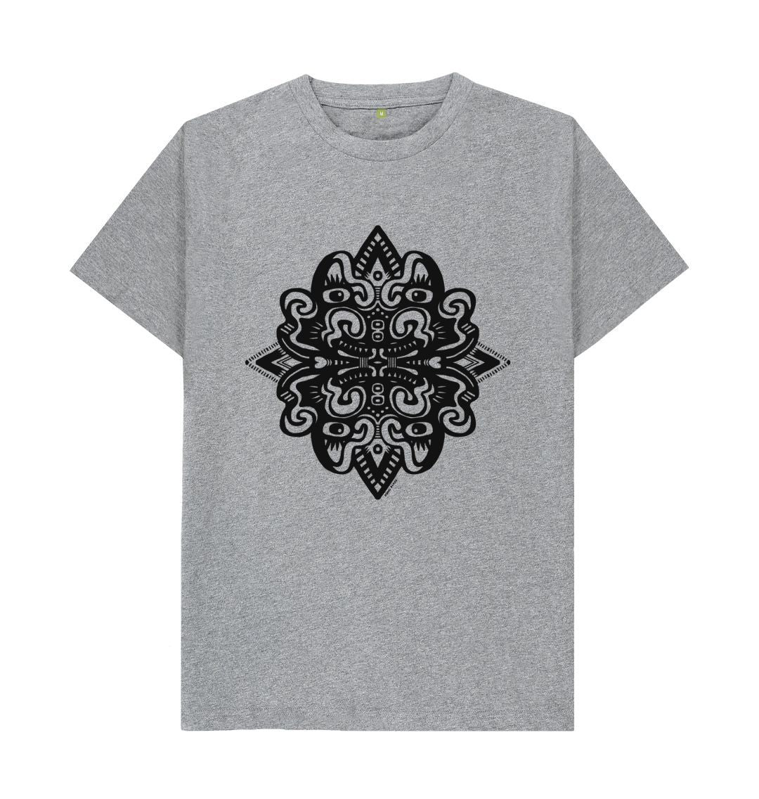 Organic Cotton Athletic Grey T-shirt featuring Catnip by Fowl Plays - Sustainable Fashion and Art At Fowl Plays