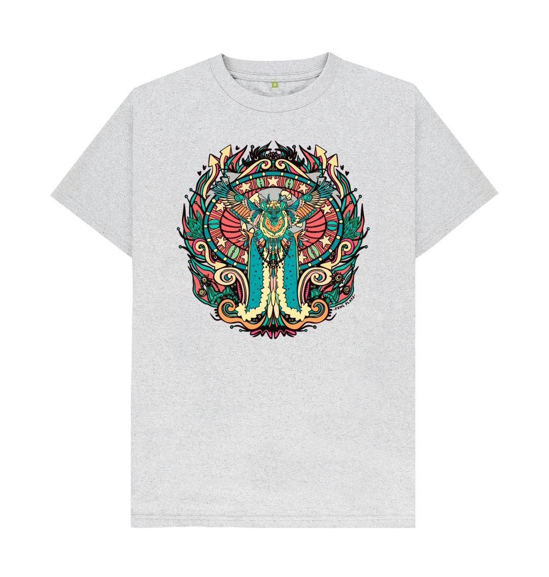 Grey Flying Lion Unisex T-shirt Teal Remill