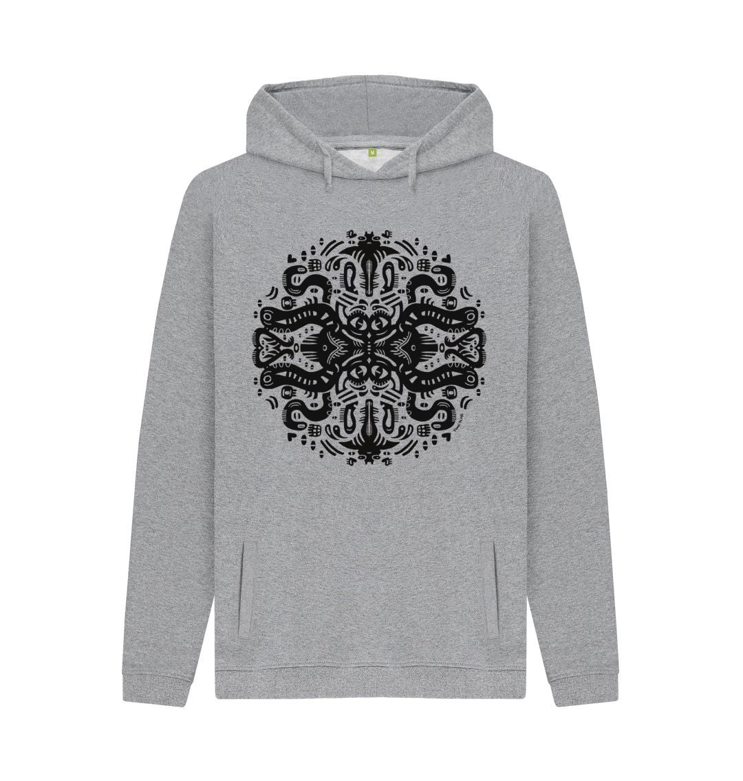 Organic Cotton Light Heather Hoodie featuring Squid Games by Fowl Plays - Sustainable Fashion and Art At Fowl Plays.