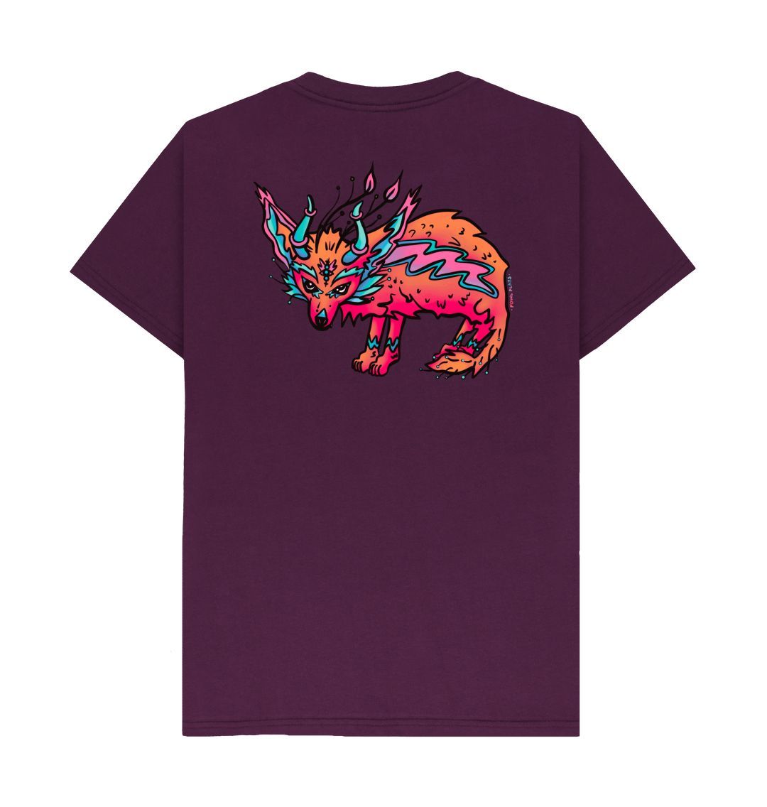 Purple Fennec Fire Fox Unisex Back & Front T-shirt