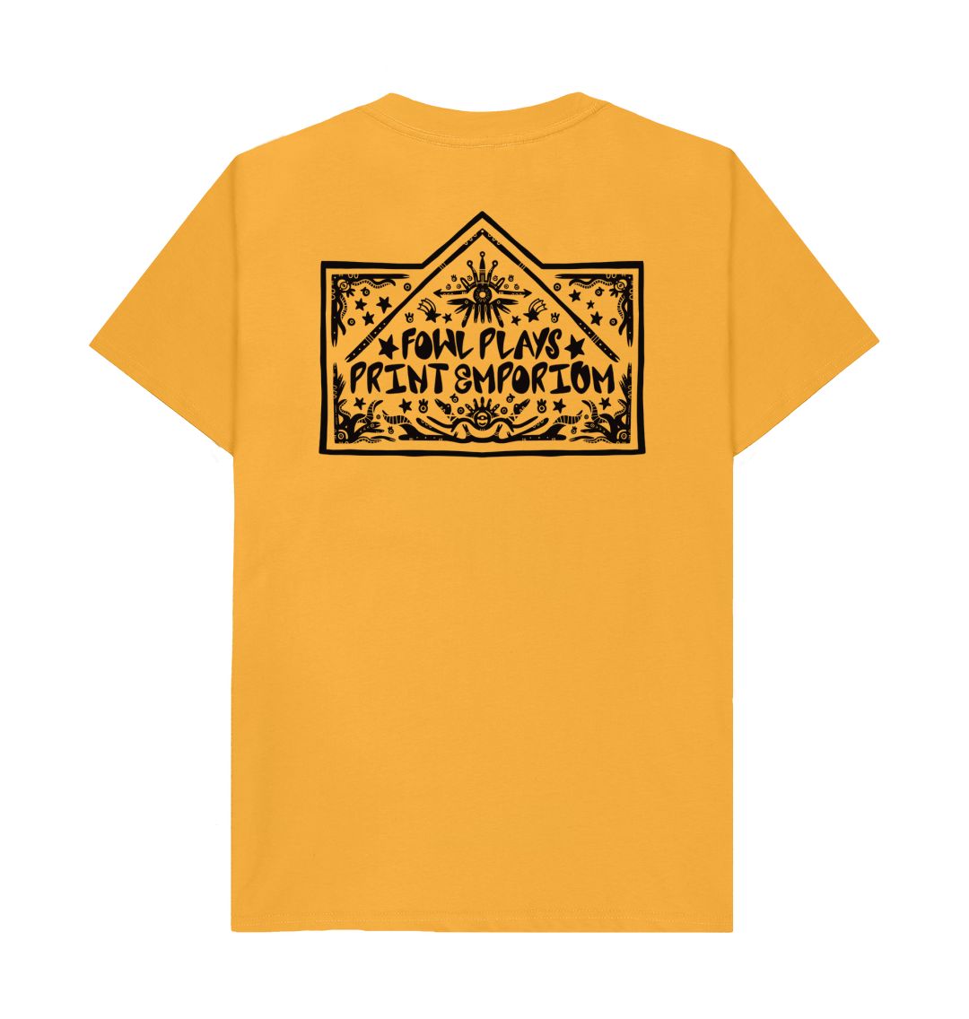 Mustard Fowl Plays Print Emporium Front & Back Unisex T-shirt